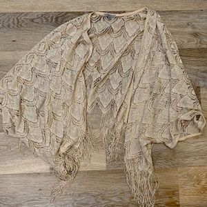 Gold Shimmery Boho Kimono Wrap